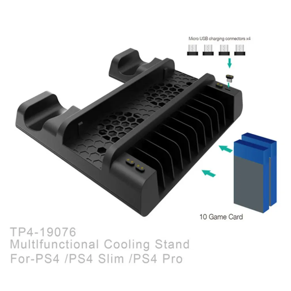 Для PS4 охлаждавентилятор охлаждения теплоотвод основание вертикальное зарядное устройство Подставка двойной контроллер зарядная док-станция для PS4/SLIM/PRO