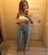 Leg-Jeans Trousers Clothing Pants Bottom Vintage Streetwear High-Waist Wide Baggy Denim