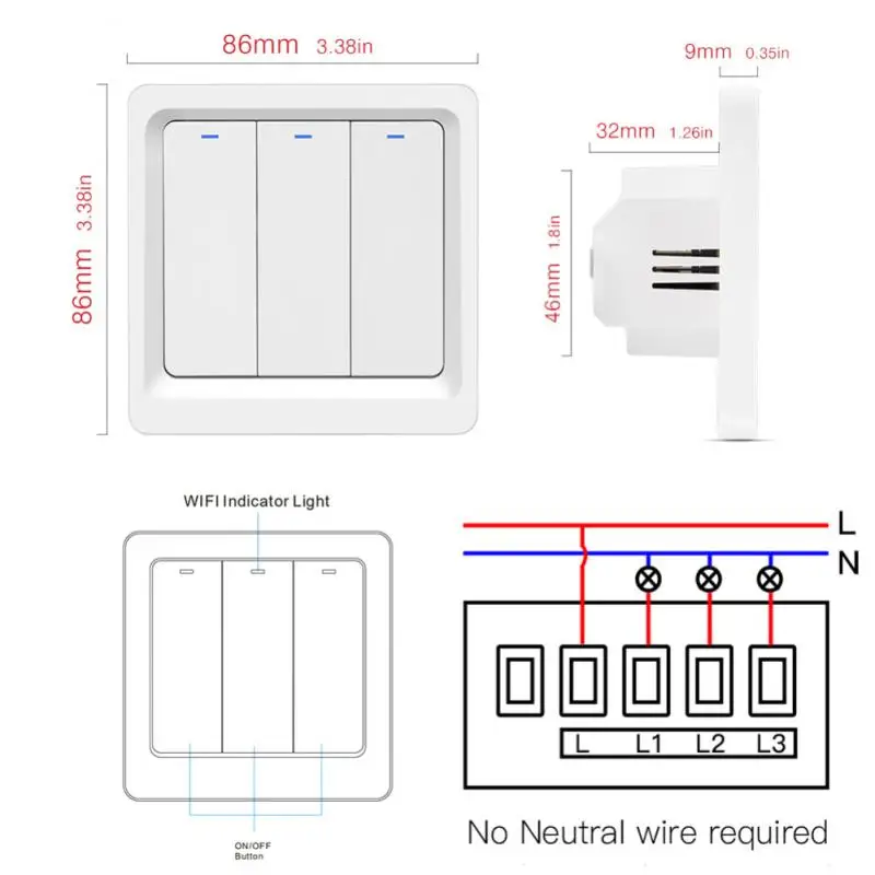 Новый Zigbee Tuya/Smart Life APP 1/2/3 банды WiFi настенный светильник сенсорный выключатель для