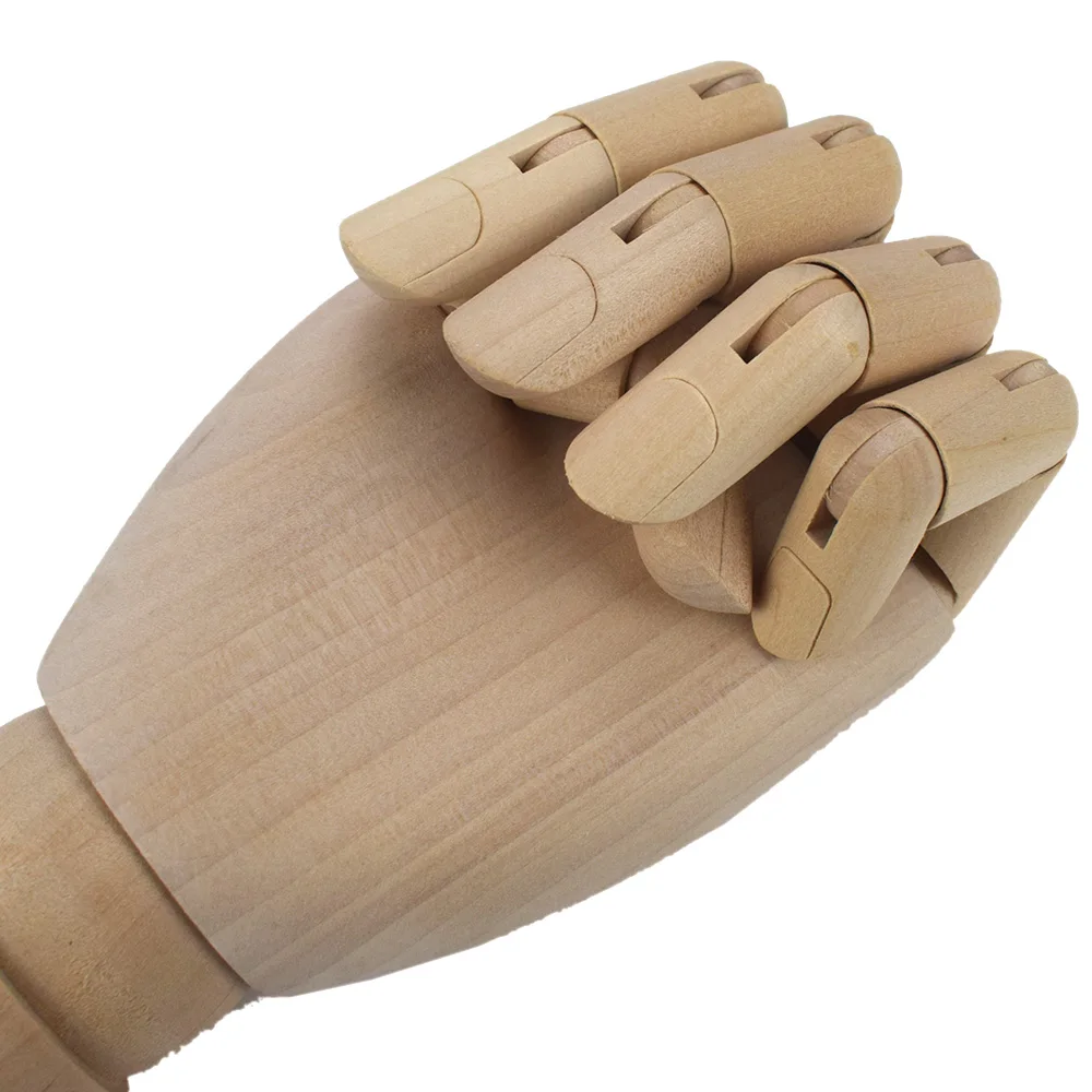único y flexible Modelo de artista de cuerpo de mano para mujer apto para decoración del hogar maniquí de escultura de madera articulado articulado 10.03 * 2.87 pulgadas 