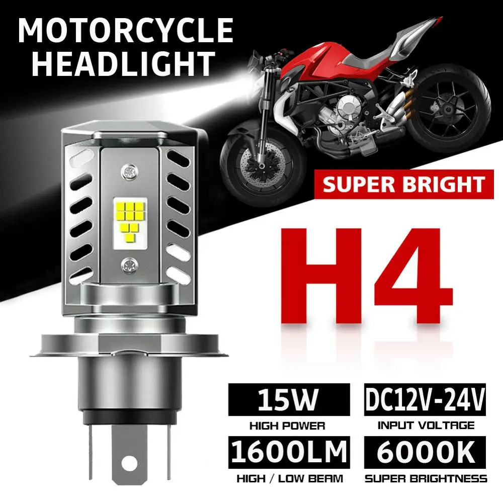 

H4 9003 HB2 LED Motorcycle Headlight Bulb HID Hi/Low Beam 6500K Xenon White High Power Headlights Accessories