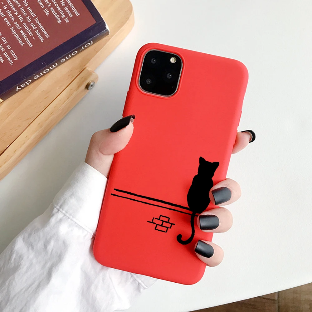 Хороший подарок красный чехол для телефона Apple iPhone 6s 7 8 Plus мягкий из ТПУ XR XS 11Pro Max SE