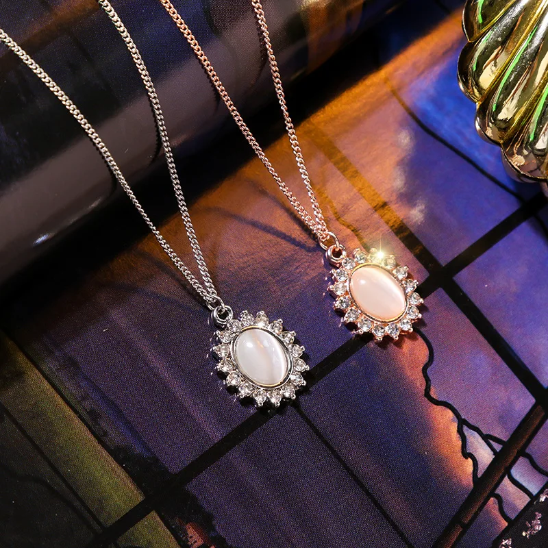 Мода опал кулон ожерелье для женщин чокер Collares классический дизайн солнца ювелирные изделия Bijoux