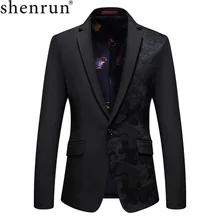 Shenrun, мужская куртка, блейзеры, черный, Повседневный, приталенный, модный, для жениха, пиджак, певец и ведущий, музыкальный барабанщик, свадебные, сценические костюмы