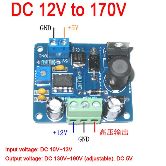 MC34063 DC boost circuit 12V TO 170V High Voltage NIXIE Tube CLOCK 