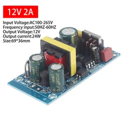 Module d'alimentation de commutation AC DC 12V2A 24W, Circuit nu 100 265V à 12V 2A pour remplacer/réparer la carte, Protection contre les surcharges 