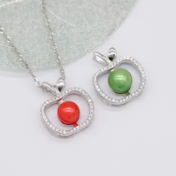 

Fashion Apple Pearl Pendant Mount Pearl Necklace Setting DIY Pearl Jewelry 20 Styles Free Ship PD0401