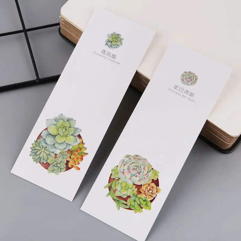 30 шт. творческий Китайский стиль бумажные закладки сочные картина с изображением растений карт в стиле ретро красивые закладки в коробке