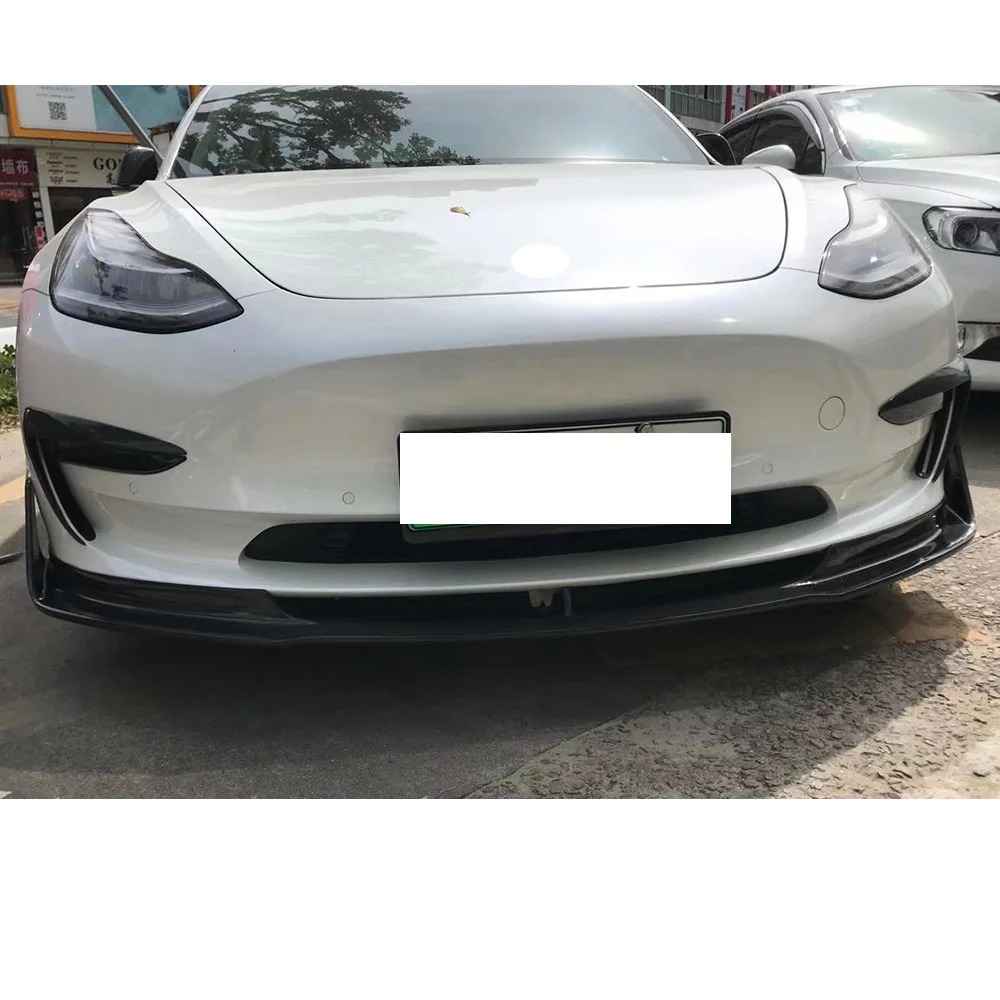 Для Tesla модель 3 углеродное волокно передняя противотуманная вентиляционная накладка