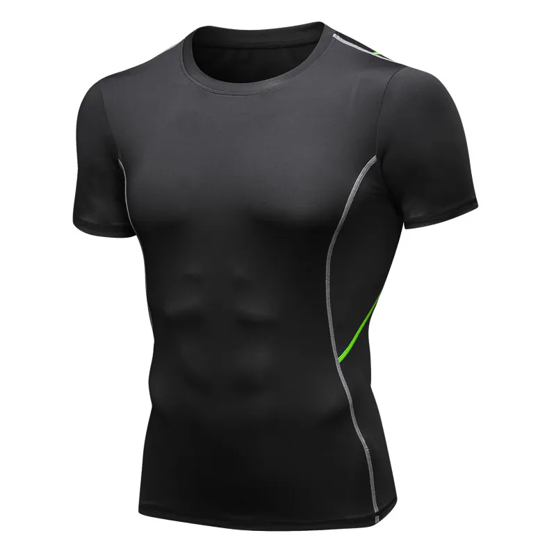 High Elastic Men s T Shirts Moisture Wicking Sport Tops Skinny Tees Muscle Trainning Running Sportswear 3