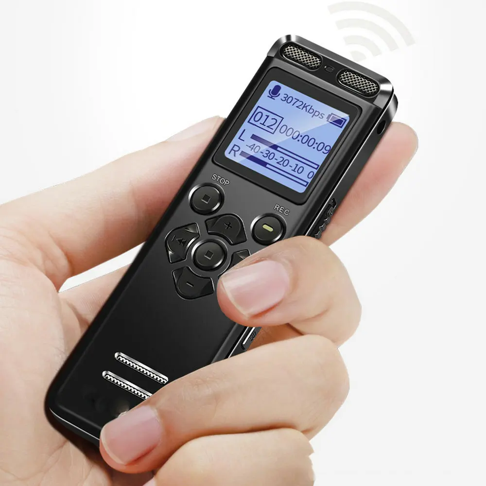 Gravador de Voz Player com Muf Gravação de Alta Digital Grande Tela Lcd Mp3 Duplo Microfones 1536kpbs Qualidade Registro Áudio V36 1.4 - Image 4