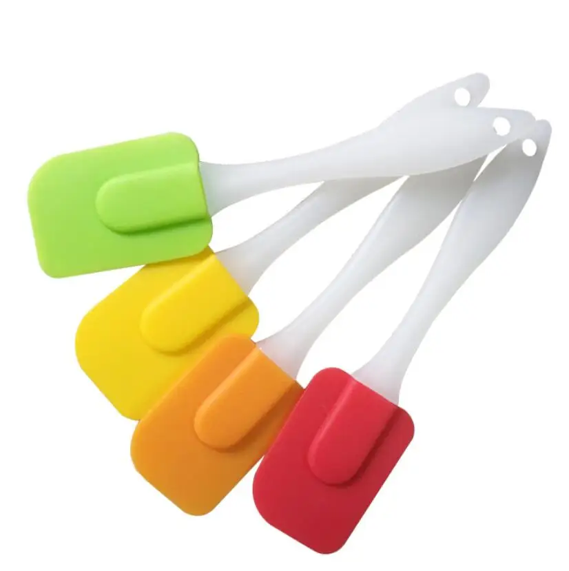 

18CM Small Pastry Tools Silicone Spatula Baking Scraper Cream Butter Handled Cake Spatula Cooking Cake Brushes Kitchen Utensil