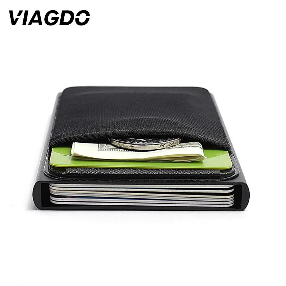 

Business Card Holder ID Card Holder Anti Theft Secure Box Money Automatic Pop Up Travel 6 Cards Metal 2 Colors High Quality