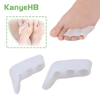 

2pcs Three-hole Little Toe Bone Straightener Foot Corn Protector Silicone Gel Foot Care Toe Separator Bunion Adjuster Massager