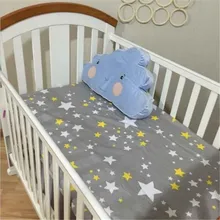 Хлопок простыня Мягкая дышащая детская наматрасник мультфильм постельные принадлежности для новорожденных для кроватки размер 130*70 см