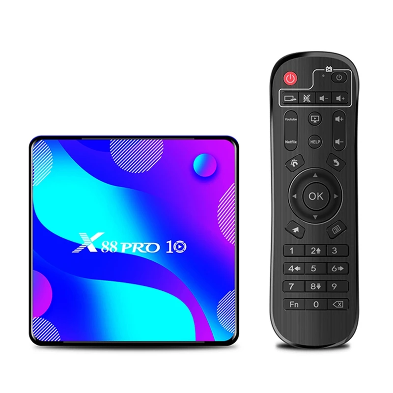 ТВ приставка X88 PRO 10 Android 0 4G + 128G Rockchip RK3318 4K 1080P Netflix телеприставка (штепсельная Вилка