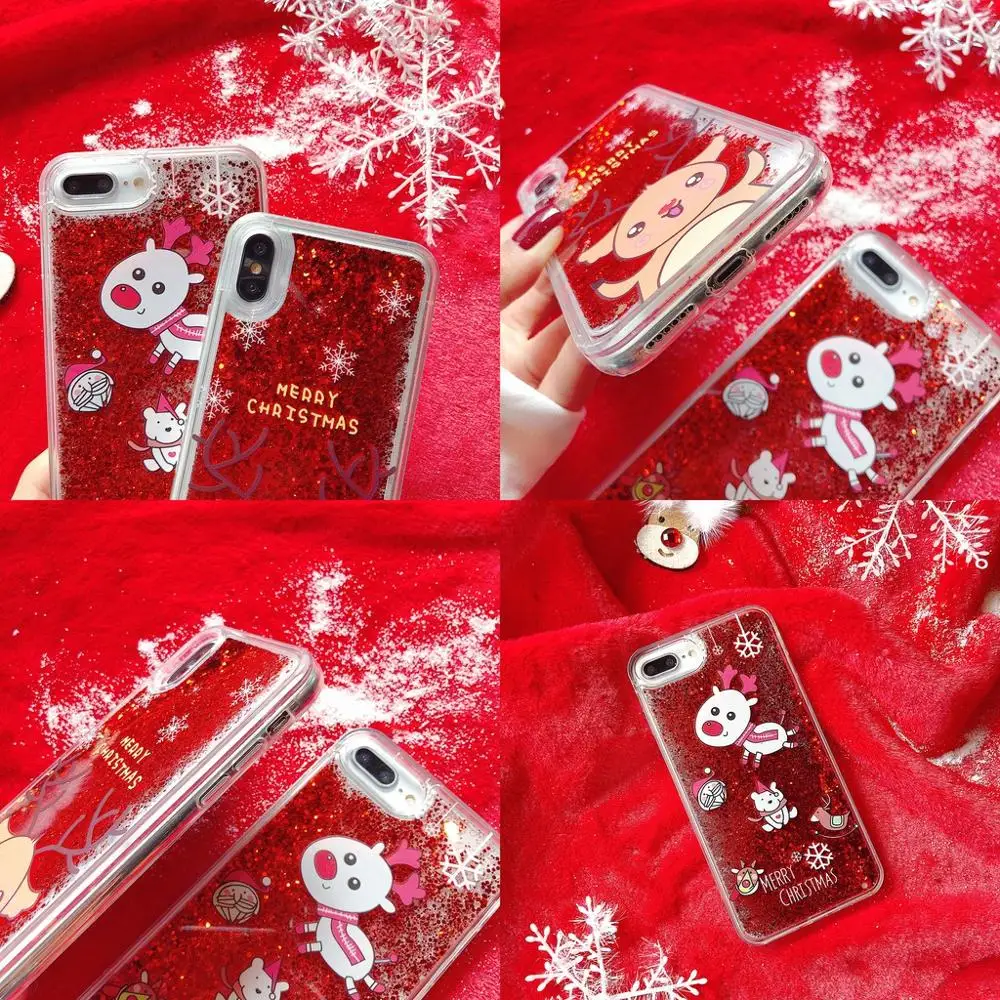 GKK жидкий зыбучий песок чехол для Apple IPhone 11 Pro Max Coque Рождественские узоры для IPhone 6 6S 7 8 Plus X XS XR Max чехол Fundas