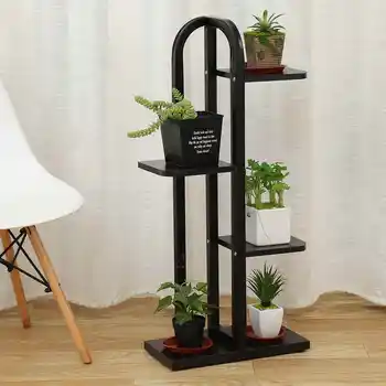 

Multi Flower Stand Plant Shelves 4 Tiers Wooden Flower Rack Stand Bonsai Display Shelf Yard Garden Patio Balcony Flower Stands