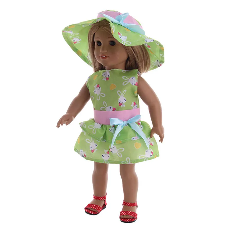 LUCKDOLL маленький свежий иностранный платье подходит 18 дюймов Американский 43 см Кукла одежда аксессуары, игрушки для девочек, поколение, подарок