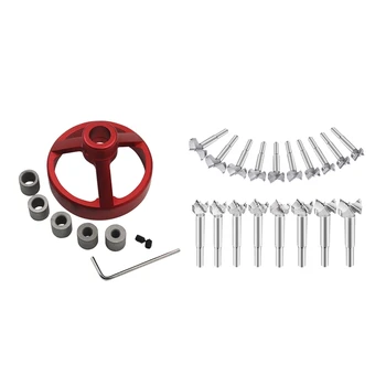 

1 Set Drill Guide Hole Puncher Vertical Drilling Fixture Wood Working Locator & 18 Pcs15-40Mm Woodworking Hole Saw