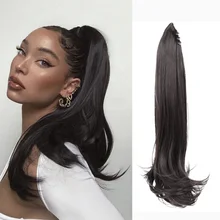 

BUQI Claw Curly Straight Clip In Hair Fake Ponytail Extensions Synthetic Fiber Long Thick Hairpiece Hair Accessories For Women