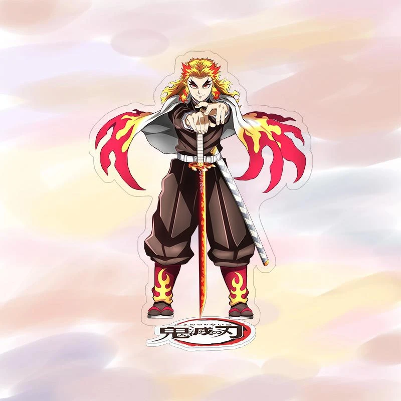Anime Kimetsu No Yaiba Mugen Train Kyojuro Rengoku Stand Figure Demon Slayer Nezuko Kamado Tanjirou Tokitou Zenitsu Stand Gift Anime Costumes Aliexpress