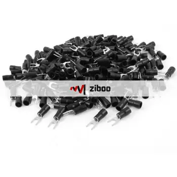 

500x SV3.5-5 Black Pre Insulated Fork Terminal for AWG 14-12 Wire Total 24.8 mm