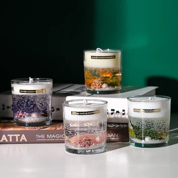 

Eternal Life Flower Scented Candles Gel Wax Flower Essential Oil Aromatherapy Candle Dating Wedding Home Decor Candle Jars
