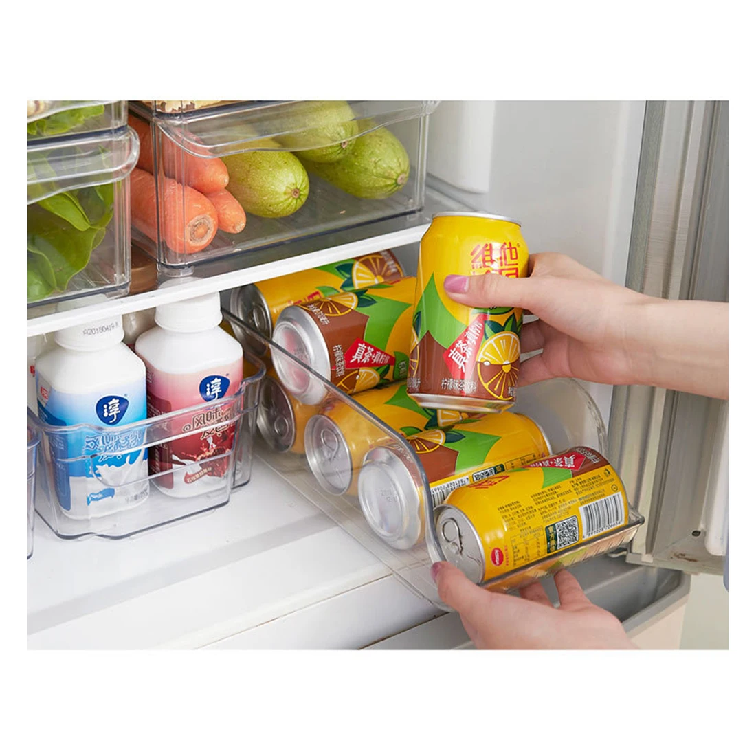 Ящик для холодильника ящик для хранения напитков банки отделочная коробка холодильник ящик для хранения напитков держатель для хранения напитков-прозрачный