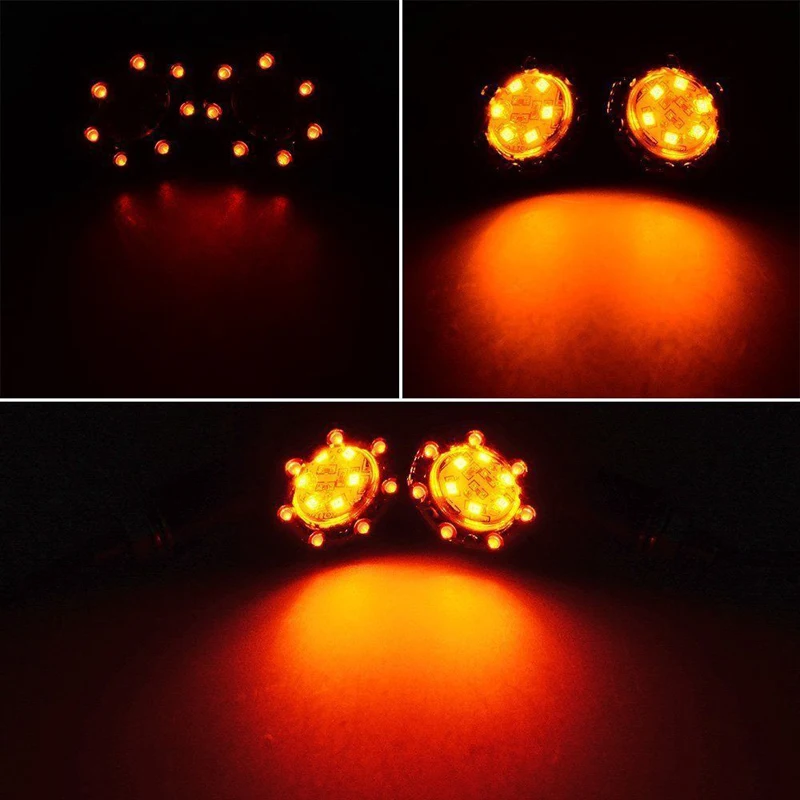 

Motorcycle LED Amber Red Lamp Bulb Turn Signal Brake Lights Indicator Replace