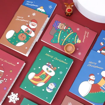 

Student supplies cartoon Christmas notebook 64k soft copy notebook pocket notebook Christmas notebook creative office notebook