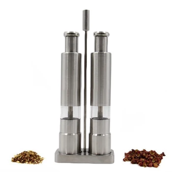 

1pc Stainless Steel Peppers Grinder Shaker Seasoning Pot Salt Sugar Mills Kitchen Manual Salt Pepper Mill Herb Spice Tools