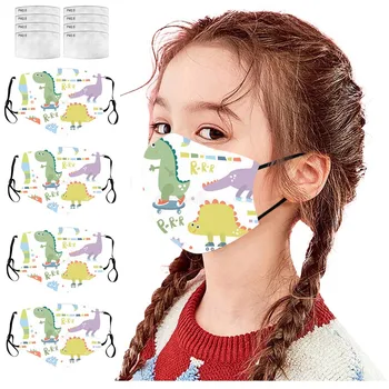 

face mask for kids Little Dinosaur 3D Printing Anti-Pollution Children 4 Masks 8 Pieces PM2.5 mascarilla masque маска маски pig