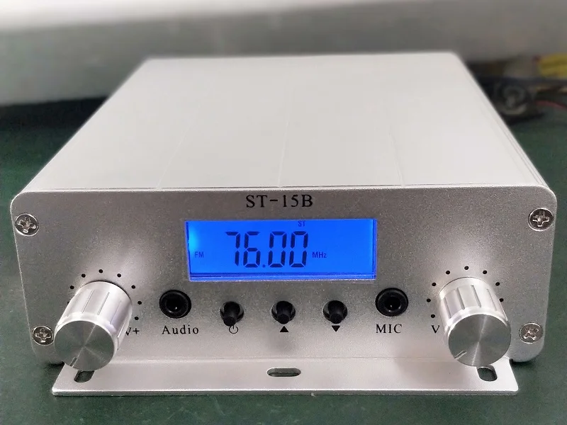 15W FM broadcast transmitter ST-15B V3 TNC stereo PLL fm radio broadcast station with 76MHz-113MHz