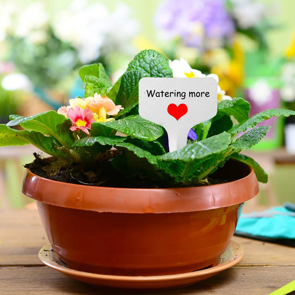100Pcs PVC Garden Labels White Gardening Plant Sorting Sign Tag Ticket Plastic Writing Plate Board Plug 4