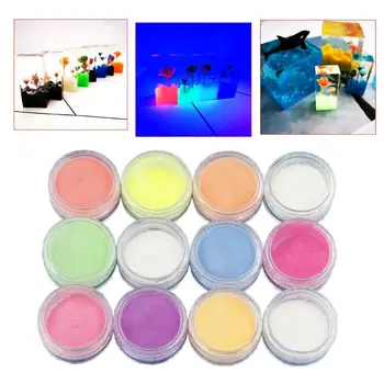 

12 12 Pcs/set Epoxy Resin Glittering Powder Glow Shiny Sequins Filling Materials Filler Nail Manicure Makeup Decoration Jewelry