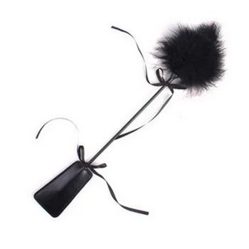 Bdsm Feather Tickled Whip Bondage Erotic Punish Fetish Leather Spanking Paddle Play Flogger Sex Toys for Lover Riding Crop Pony 6