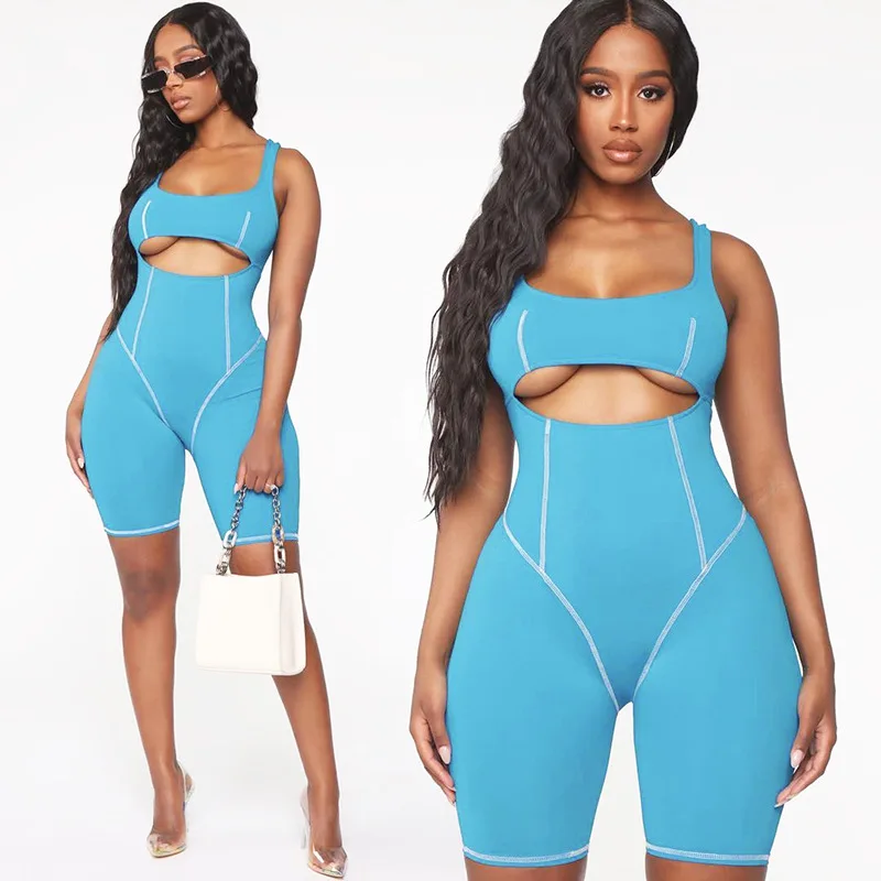 Women High Waist Hip Camis Skinny Sports Rompers Playsuits Fitness Suit Running Jumpsuit Tracksuit Gym Sportswear Tight Workout