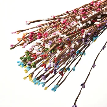 

New Cheap 10pcs 40cm Bud Artificial Branches Flowers Iron Wire Twigs For Wedding Decoration DIY Scrapbooking Handmade Wreath Flo