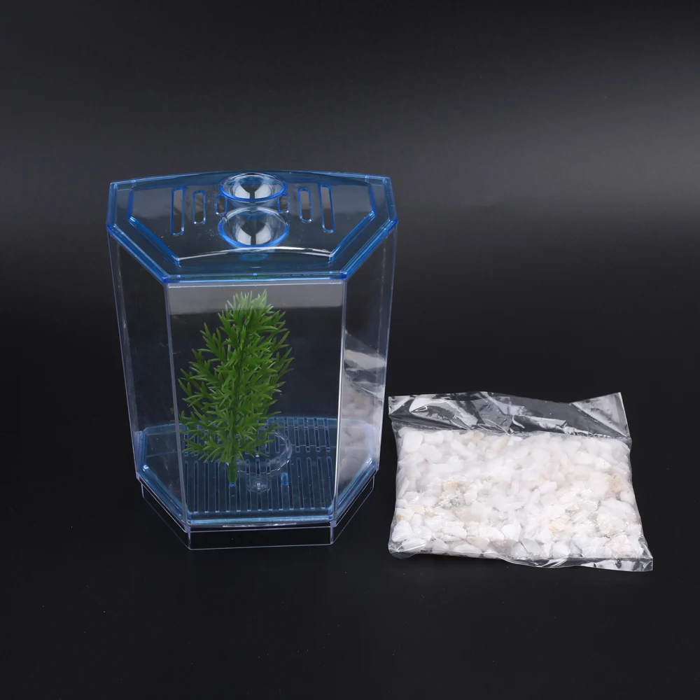 Betta Fish Tank Partition Water Grass Goldfish DIY Aquarium Environmental Fishbowl Ornament Shrimp Spawning Box