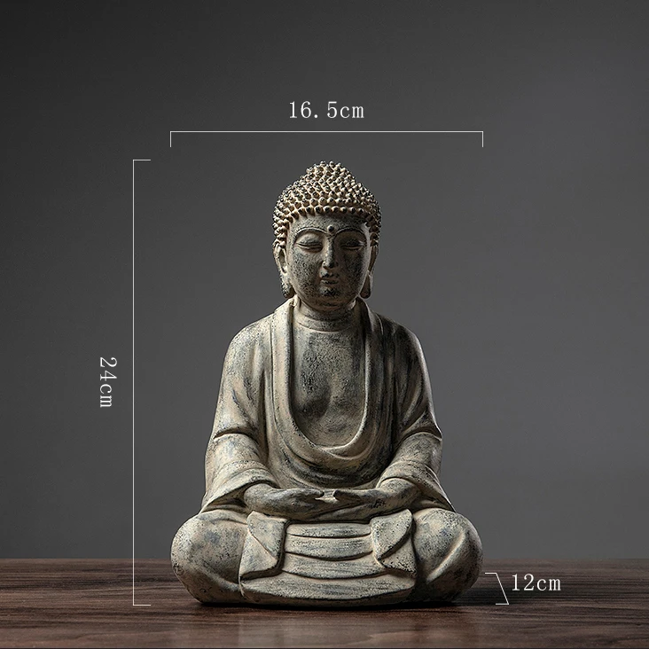 A New Chinese Zen Buddha statue sculpture decoration home old living room porch lucky decorations office retro furnishings - Color: A