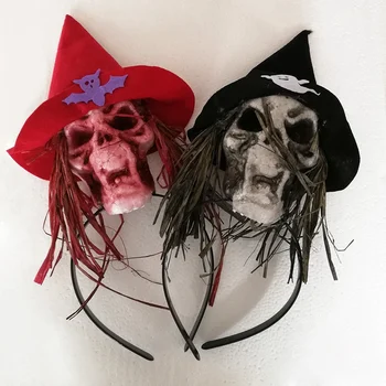 

Halloween Skull Headband Halloween Horror Witch Dress Up Hair Accessory Costume Props Skeleton Holiday DIY Party Decor