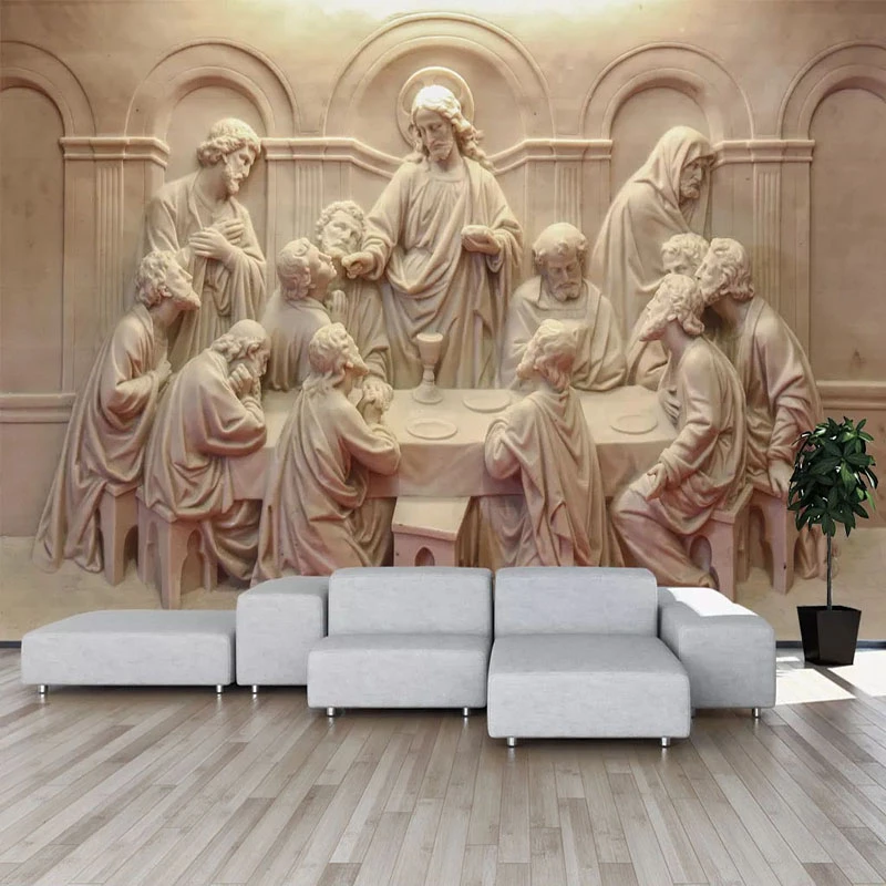 カスタム3d写真の壁紙 レトロな立体視の彫刻 芸術的な壁画 リビングルーム レストラン 書斎の装飾 Wallpapers Aliexpress