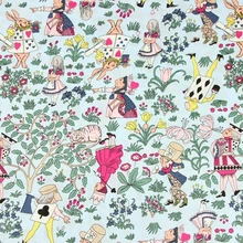 140*50 см Alice Rabbit хлопковая ткань детская рубашка для девочек шляпа юбка Diy ручной работы дизайнерское постельное белье домашний кошелек из ткани одеяло