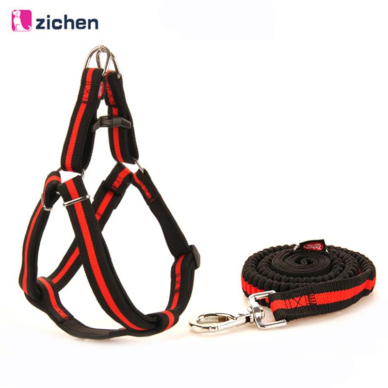 

Zichen Dog Harness Leash Elastic Nylon Adjustabl Diving Fabric Lining Soft Durable Large Medium For Dog Harness Leash 6 Color