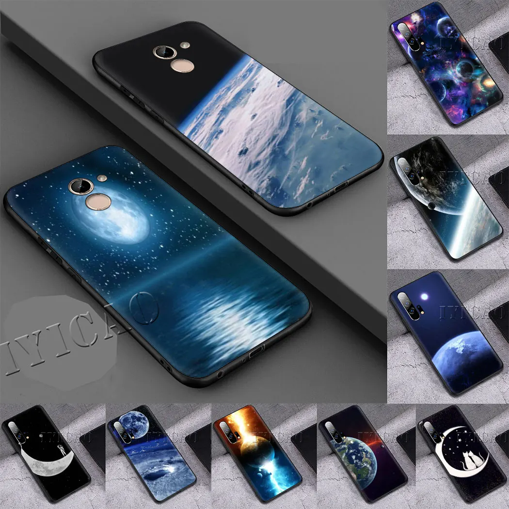 Moon Stars Planet Back Soft Case for Honor 6A 7A Pro 7C 5.99in 7X 8 Lite 8X 8c 9 10 9X Note 20 View | Мобильные телефоны и