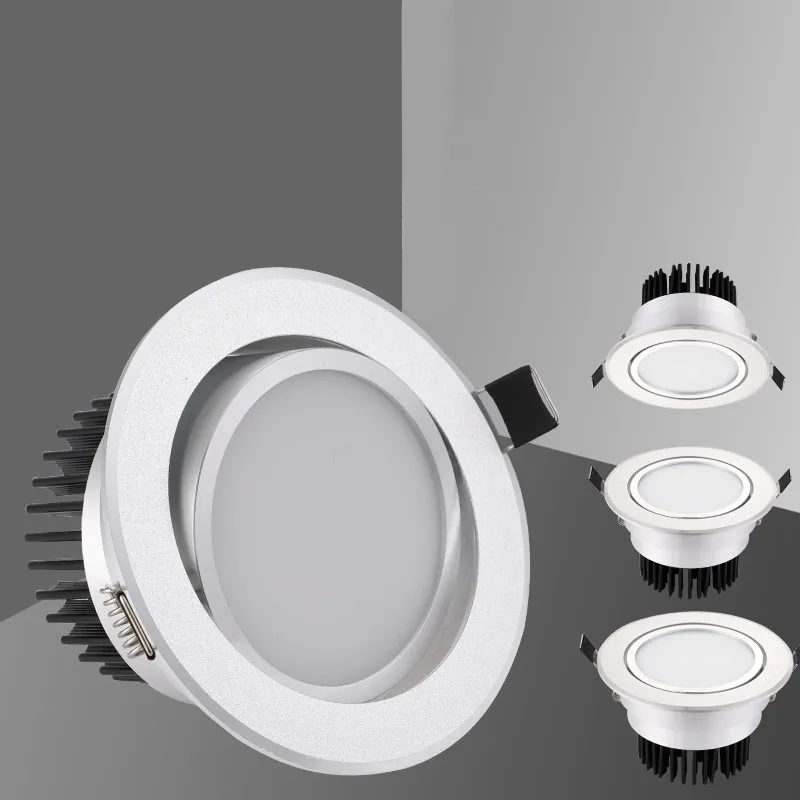 Серебряный круглый Dimmable утопило светодиодный потолочный COB светильник 3 Вт/5 Вт/7
