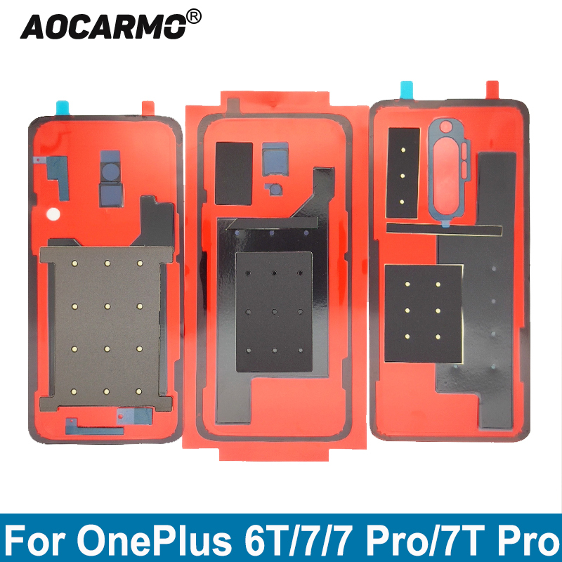 Aocarmo For OnePlus 6T 7 7T Pro Back Rear Adhesive + Rear Camera Glue + Graphene Heat Dissipation Sticker Shockproof Sponge Pad