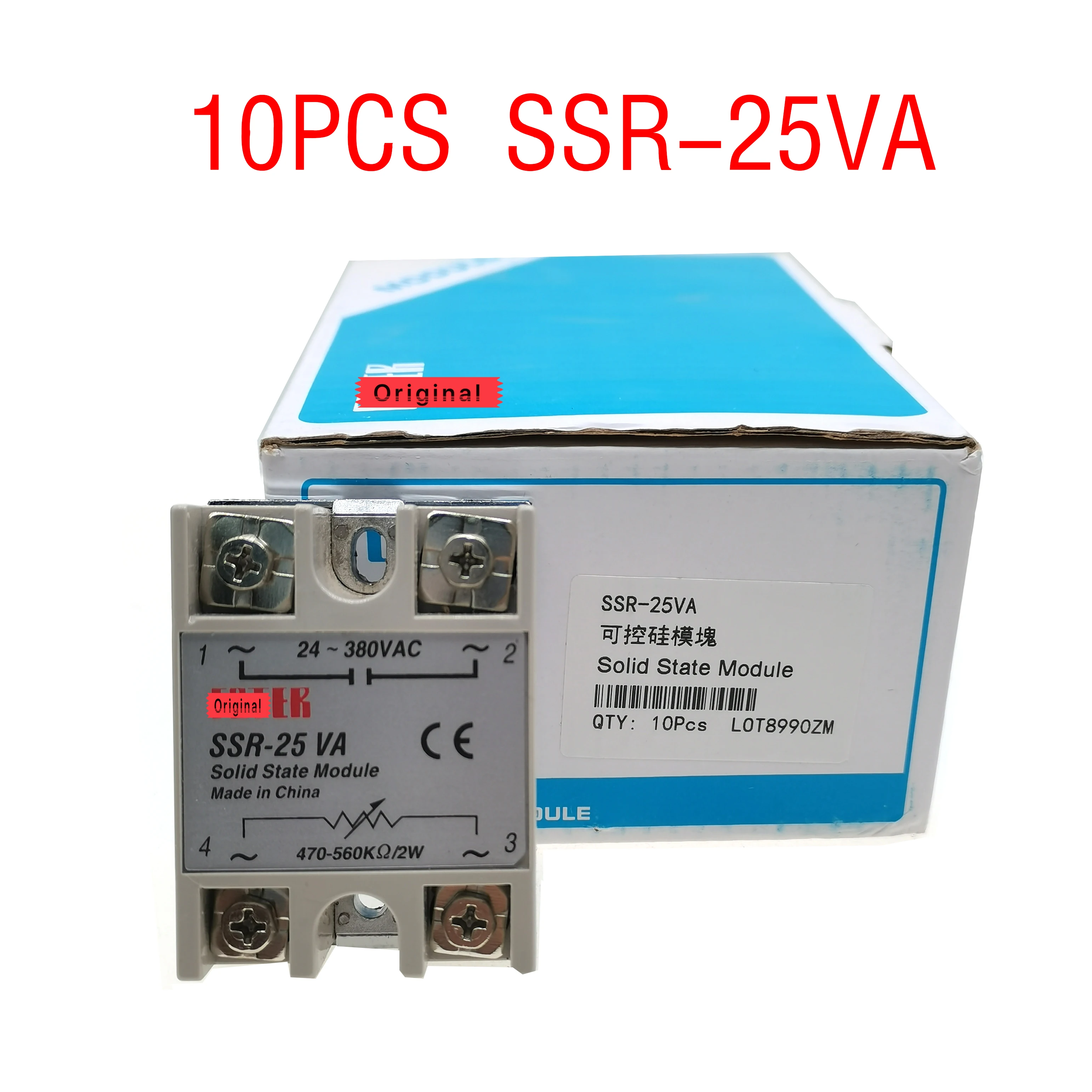 10 шт SSR-25VA однофазный твердотельный релейный регулятор напряжения 25A SSR25VA |