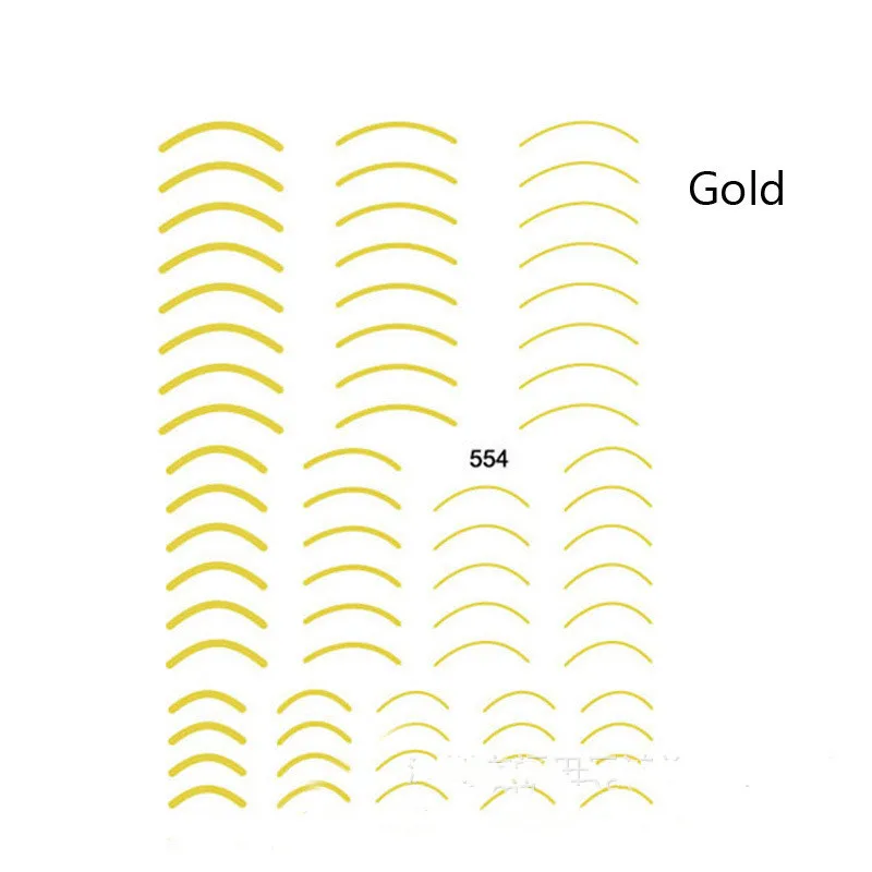 1 лист 3D наклейки для ногтей кривые полосы линии розовый Золотой Серебряный ноготь аппликация аксессуары клейкая полосовая лента художественная наклейка s наклейки